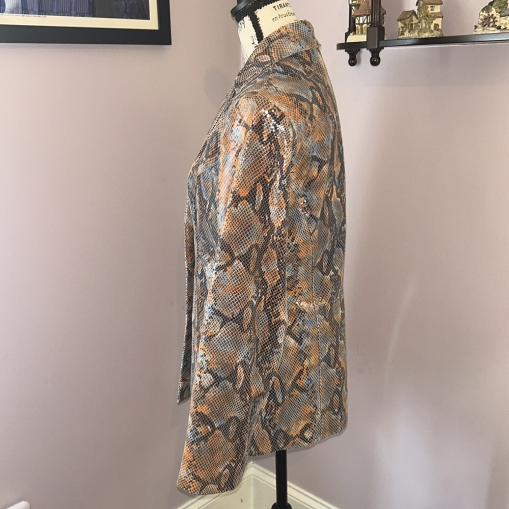 Pelle Studio Snake Print Leather tailored Jacket - Picture 5 of 8